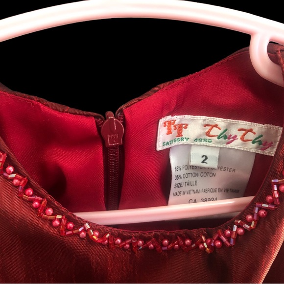 2t thy thy dress red/burgundy - Picture 4 of 6